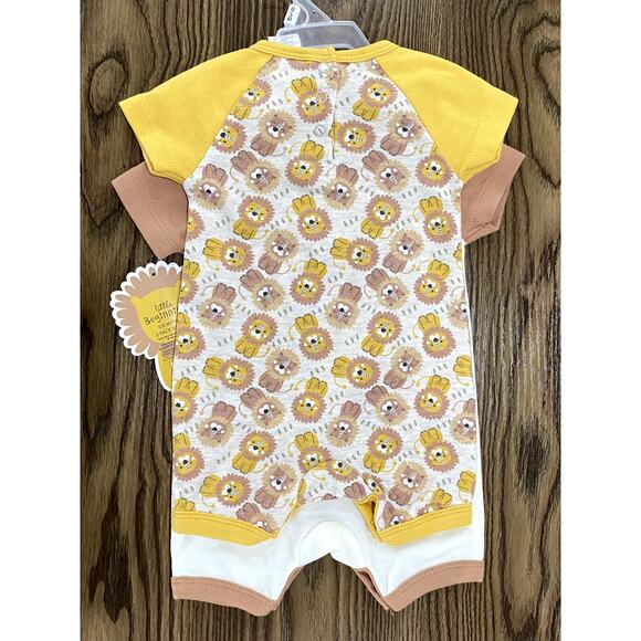 2 Rompers by Little Beginnings (Lion Print) - Picture 2 of 5